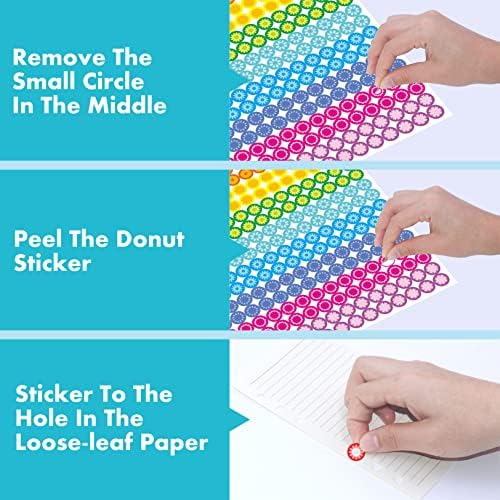 3000 Pieces Hole Reinforcement Stickers, 10 Fresh Flower Designs Paper Hole Protectors Self-Adhesive Hole Punch Reinforcement Circle Labels for Loose-Leaf Paper Sheets (Outer 0.5”, Inner 0.25”)