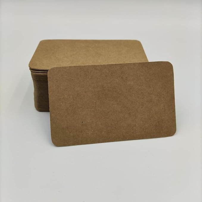 Blank Index Cards - 3.5x2" (9cmx5.2cm) - 200 PCS (2 Boxes, 100 Each) - Vibrant Colors for Study, Flash Cards, Business, Craft & Playing Cards (Kraft Brown)