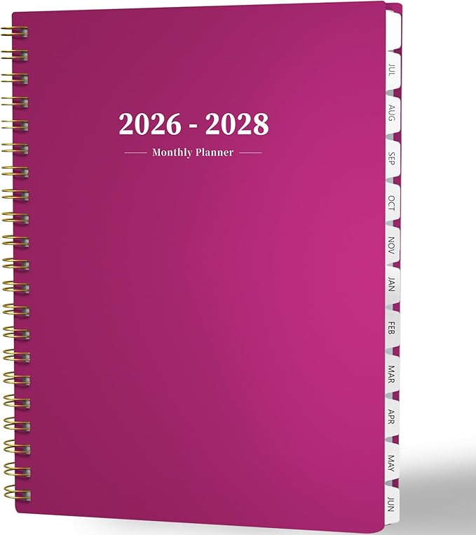 2026-2028 Monthly Planner - 2 Year Monthly Planner Calendar 2026-2028, Jul 2026 - Jun 2028, 8.5" x 11", 24 Months, Spiral-Bound, Tabs, Holidays, Notes, Ideal for School Office Home Planning