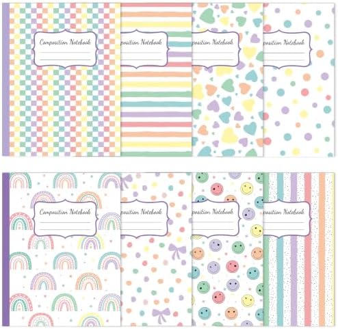 40Pcs Pastel Rainbow Composition Notebooks College Ruled 9-3/4 x 7-1/2''