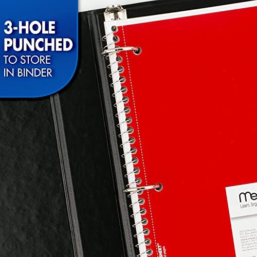 Mead Spiral Notebook, 1 Subject, College Ruled Paper, 7-1/2" x 10-1/2", 70 Sheets per Notebook, Colors Will Vary (73065) (Pack of 24)