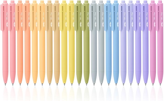 Mr. Pen- Retractable Gel Pens, 22 Pack, Black Ink, Mild Pastel Barrel, Fine Point 0.5 mm, Fast Dry, Smooth Writing, Cute Gel Ink Pens Bulk for Drawing, Writing Planner and School Supplies