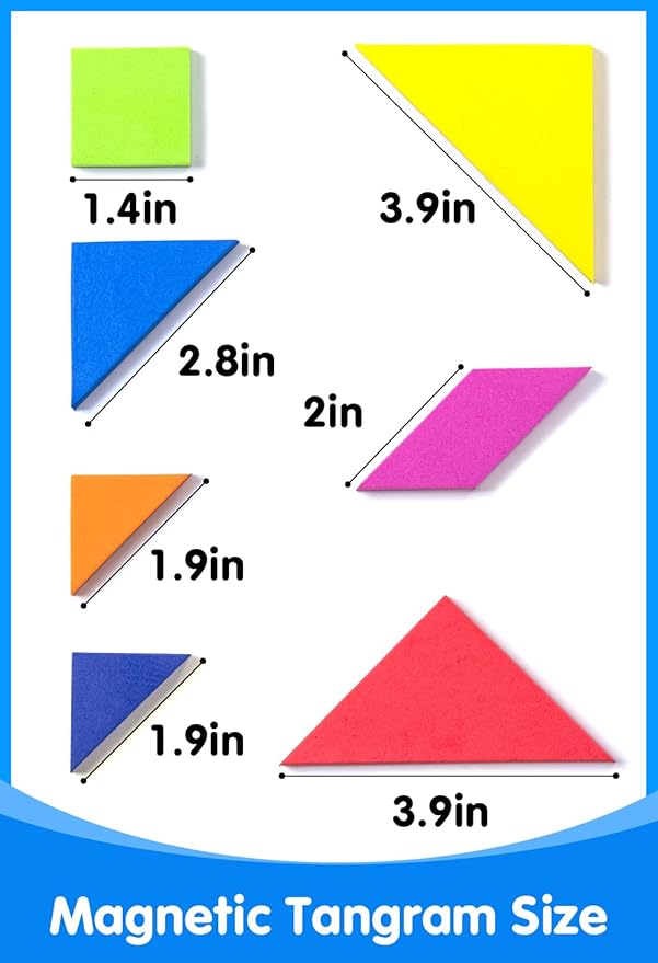 Magnetic Travel Tangram for Kids - 2 Sets Tangrams Puzzles - Creative Magnetic Puzzles and Brain Stimulating Toys, Busy Travel Toys for Car, Cruise & Airplane Rides