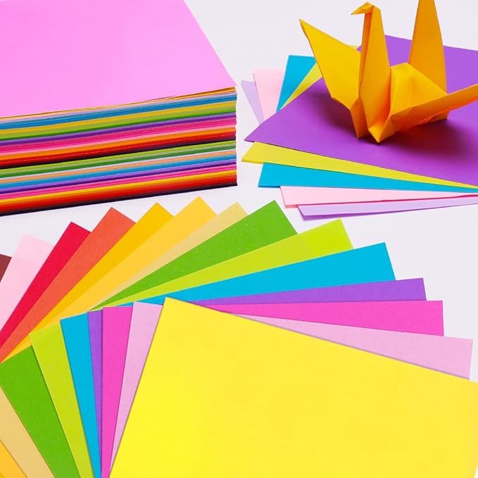 EPPINGWIN 1000 Sheets Origami Paper, 20 Colors Colored Paper, 6"×6" Square Paper for Crafts, Origami Kit with Craft Guide