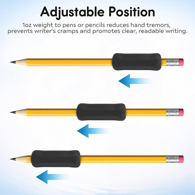 5-Pack Weighted Pencil Grips, Handwriting Aid for Children, Elderly, or Special Needs (Color 1)