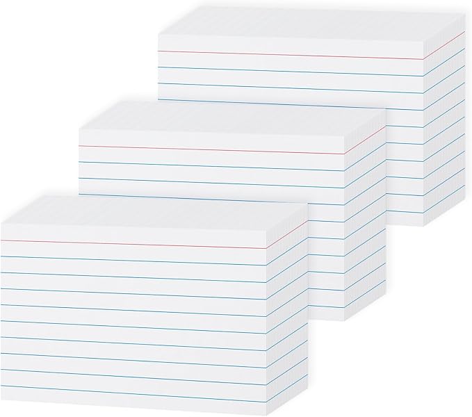 Heavy Weight White Index Cards 3x5 300 Pack - Goefun 240GSM/90LB Lined Note Cards 3 x 5 Ruled Flashcards for Studying, Note Taking and To Do List