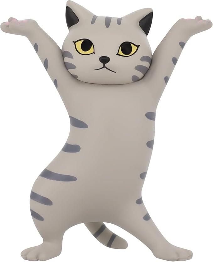 ATHAND Dancing Cats Pen Holder For Desk, Cat Pencil Holder, Cute Cat Figures, Interesting Cat Gifts for Cat Lovers,Home Decoration Ornaments, Funny Desk Decor (Gray)