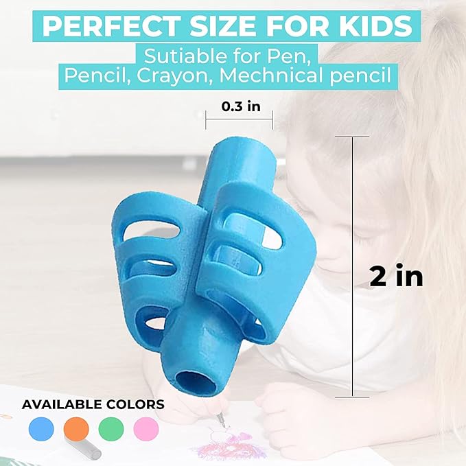 JustBlanks 40 Pcs Pencil Grips for Kids Handwriting Pencil Holder for Kids Posture Correction Writing Training for Toddlers Silicone Pencil Grip Bulk