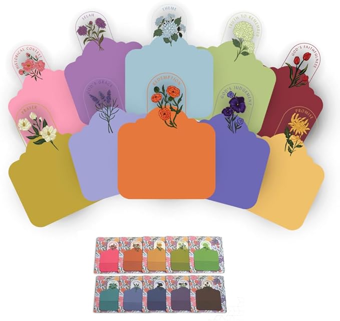 Mr. Pen- Plastic Transparent Bible Sticky Notes, 10 Pads, 200 Sheets, Botanical Design, Bible Journaling Supplies, Plastic Sticky Notes, Water Resistant, Easy Peel, Removable, Bible Study Essentials