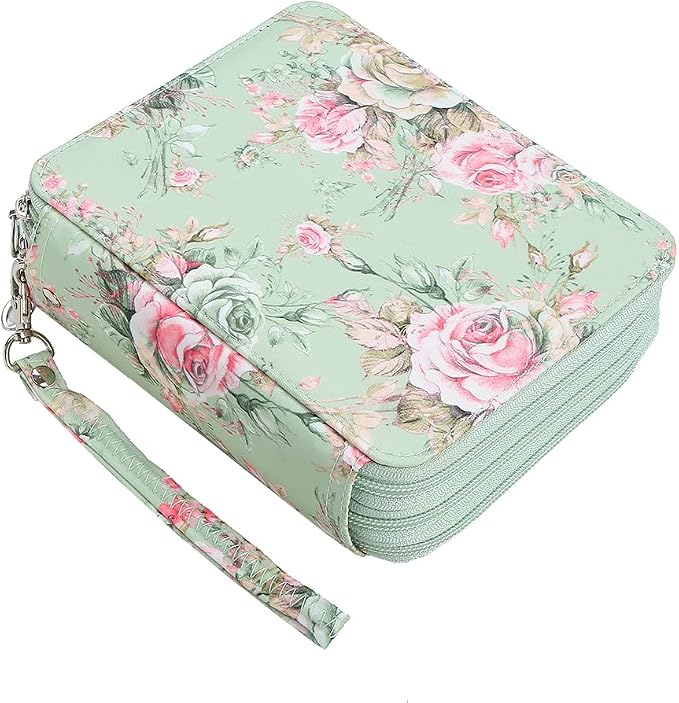 72 Slots Pencil Case Organizer w/Removal Handle Strap | 3-Layer Zipped Pencils Box Large for Colored Pencils Watercolor Pencils for Office and Travel for Artist