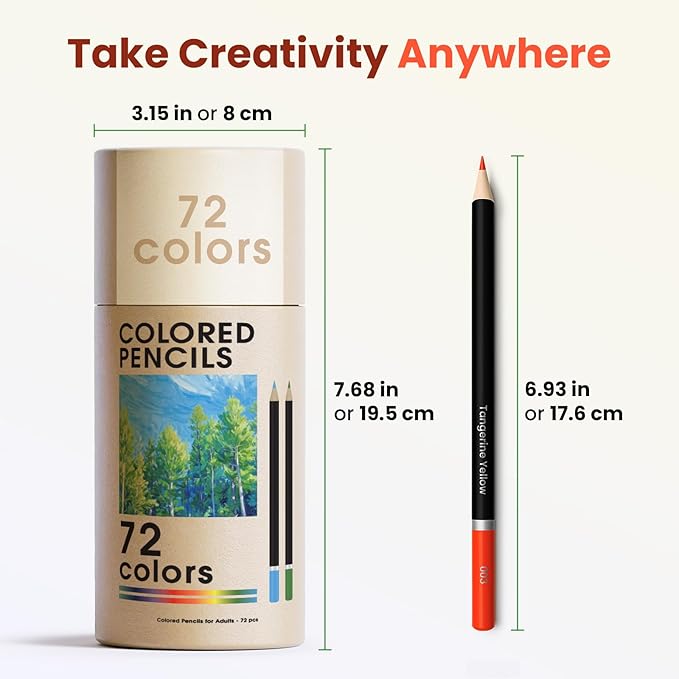 ZENO 72 Vibrant Colored Pencils for Adult Coloring Books | Coloring Pencils for Adults with Oil-Based Cores | Professional Art Supplies | Set for Expert, Beginners and Teens