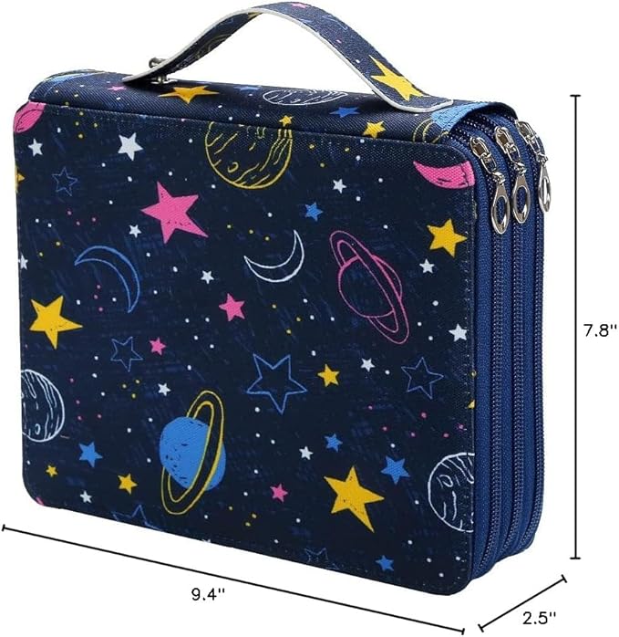 Portable Colored 120 Slots Pencil case Organizer with Printing Pattern for Watercolor Pens or Markers, Pencil Case Organizer for Artist