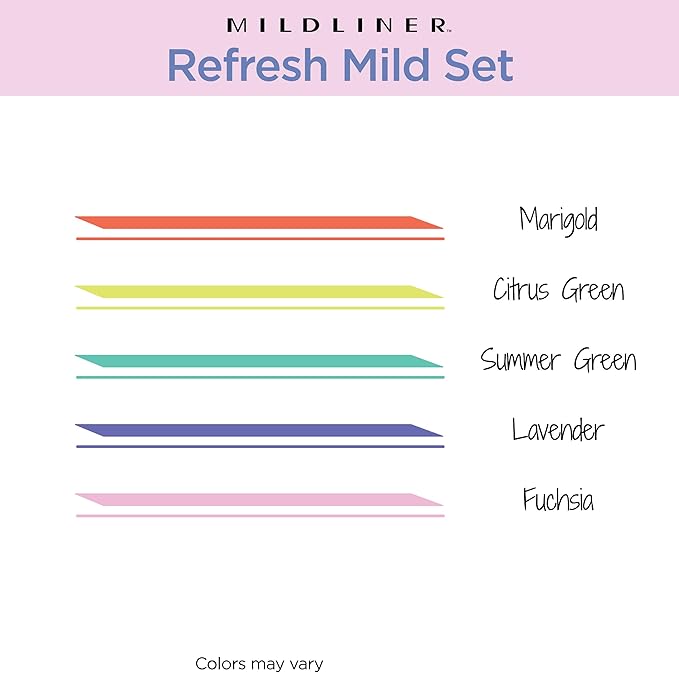 Zebra Pen Mildliner Dual-Tip Highlighter Set, Broad and Fine Tips, No Bleed, Ideal for Bible Highlighting, Journaling, Note-Taking and School Supplies, Assorted Bright Ink Colors, 5-Pack (78405)