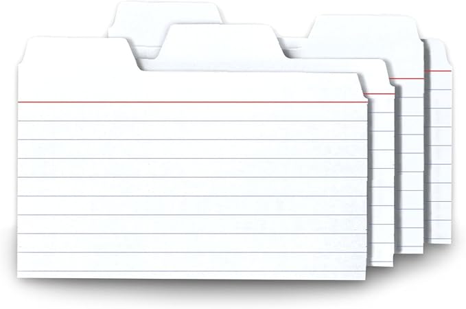 Find It Tabbed Index Cards, 3 x 5 Inches, White, 48-Pack (FT07215)