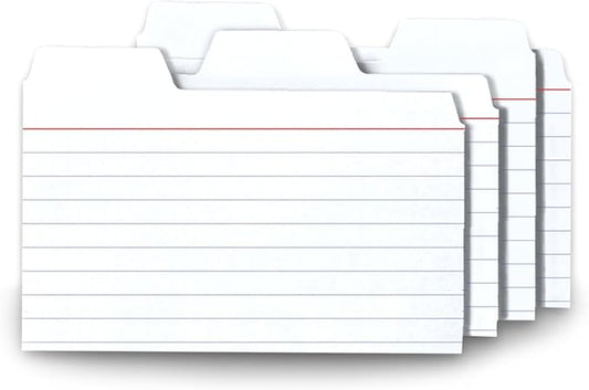 Find It Tabbed Index Cards, 3 x 5 Inches, White, 48-Pack (FT07215)