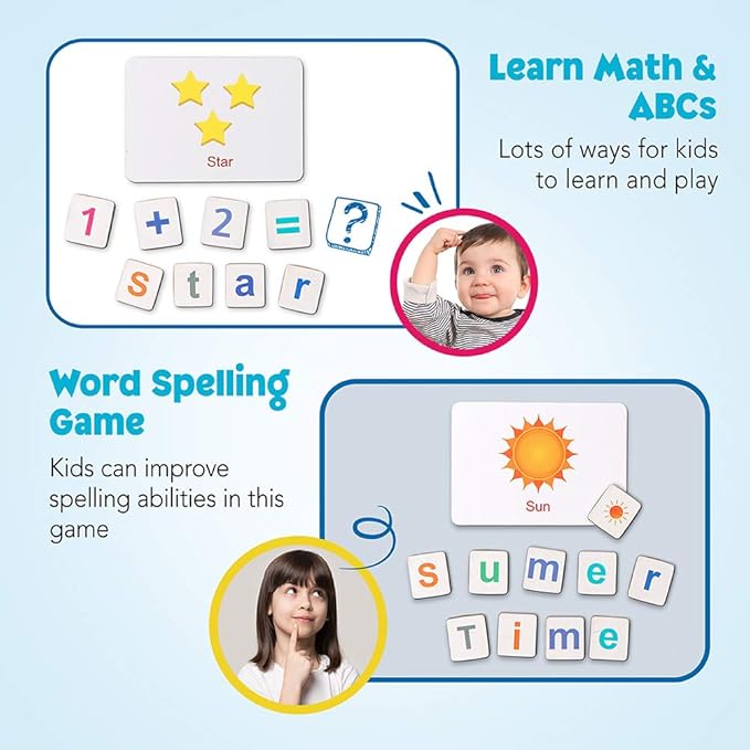 Coogam Magnetic Letters Numbers Alphabet Fridge Magnets ABC 123 Educational Toy Set Preschool Learning Spelling Counting Uppercase Lowercase Math for 3 4 5 Years Kid Toddler