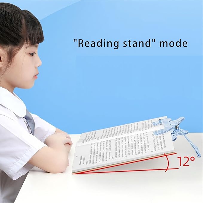 Transparent Book Holder with 12 Degree for Effortless Reading and Reduced Eye Strain
