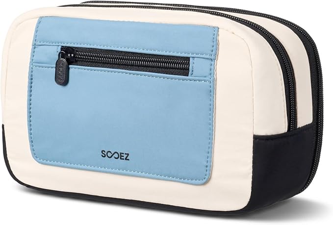 Sooez Pencil Case, Pencil Pouch Large Capacity, Pen Bag Storage Organizer | Clean Two-Tone Design, Multiple Compartments, Versatile Storage, Smooth Durable Zippers, Water-Resistant Fabric, Stable Base