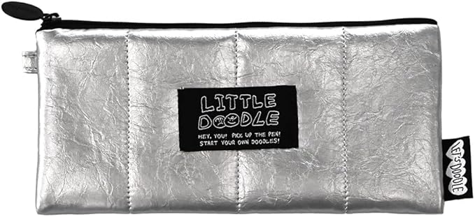 Monolike_Fabric/Cushion Pencil case (Little Doodle Cushion Pencil Case, Silver)