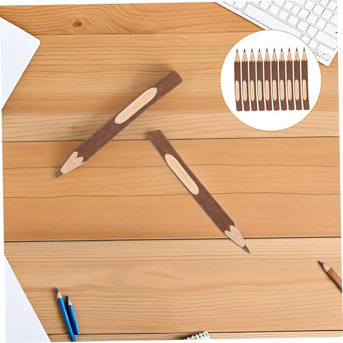DOITOOL 10pcs Wooden Ballpoint Pens Natural Tree Bark Design 13cm Eco-friendly Biodegradable Writing Accessories Portable Office and School Supplies