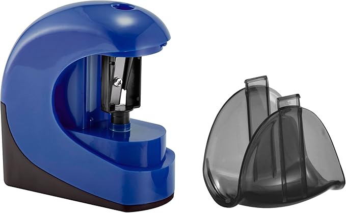 Lockermate Auto Stop Battery Operated Personal Sized Pencil Sharpener, Blue