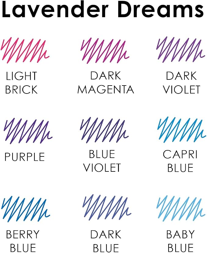 Grabie Erasable Gel Pens, Medium Point 0.7 mm Erasable Pens, Make Mistakes Disappear for Drawing Writing Planner, Pack of 9 Assorted Colors(Lavender Dreams)