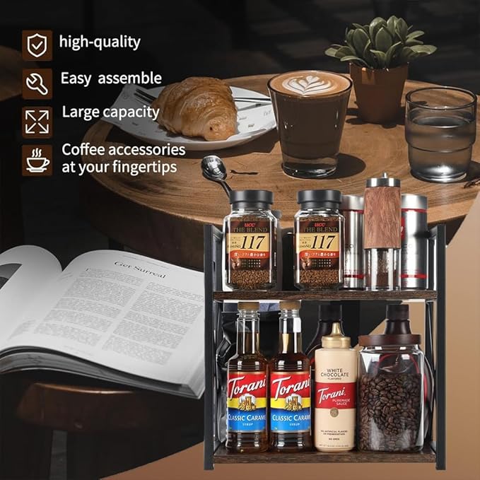 Office Desk Shelf Organizer, Wood Desktop Bookshelf Supplies Storage Rack, Shelf for Top of Desk and Dresser and Cubicle Decor Aesthetic Bookshelf (Bamboo, Small 12.9" Lx6.3 Wx10.2 H)