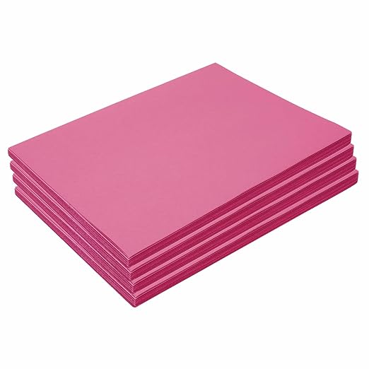 Colorations 9" x 12" Mediumweight Hot Pink Construction Paper - 200 Sheets, Bulk Pack, Arts and Crafts, School Supplies, Drawing, Coloring, Painting, 3D Art Paper