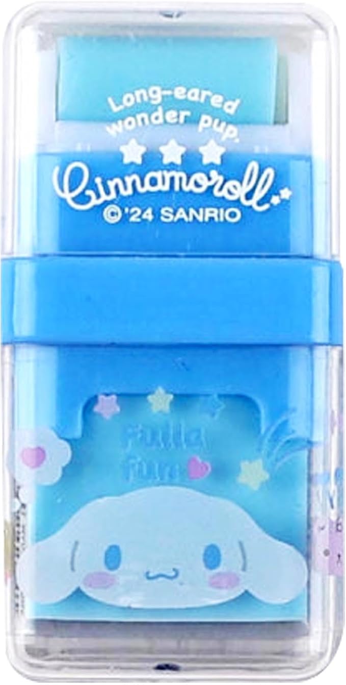 Cute Character Roller Eraser with Built-in Dust Cleaning Roller – Portable & Mess-Free Design - Blue