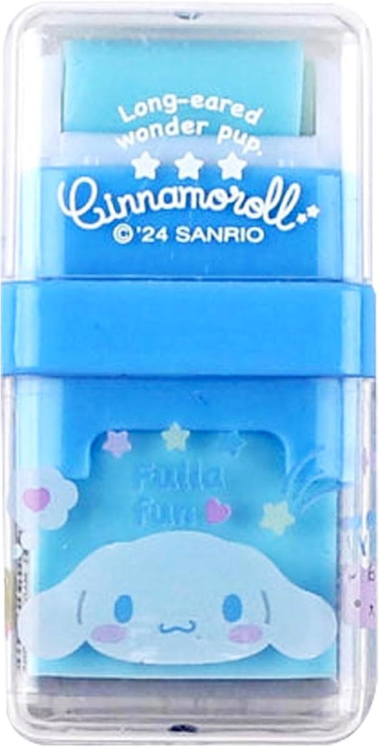 Cute Character Roller Eraser with Built-in Dust Cleaning Roller – Portable & Mess-Free Design - Blue