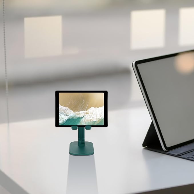 FRCOLOR Adjustable Desktop Phone Stand and Tablet Holder Multifunctional Phone Bracket with Height Lift Portable for Online Classes and Live Streaming