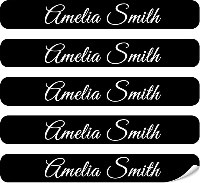 100 Pcs Personalized Name Labels for School Supplies Custom Waterproof Name Stickers Customized Daycare Water Bottles Pencil Labels(Black)