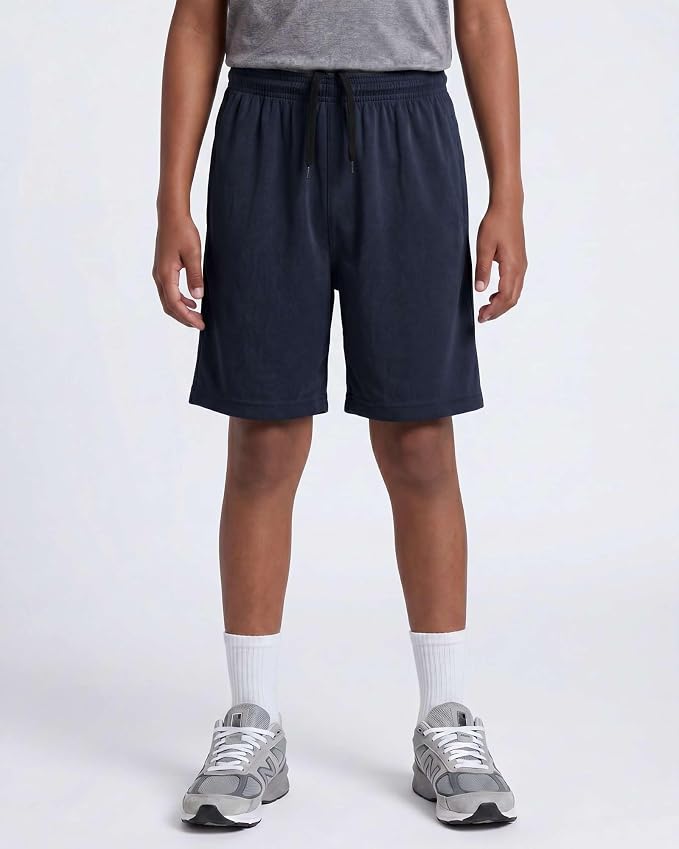 Real Essentials 5 Pack: Boys' Mesh Basketball Athletic Shorts with Pockets – Teen Kids Youth Quick Dry Soccer Running Gym