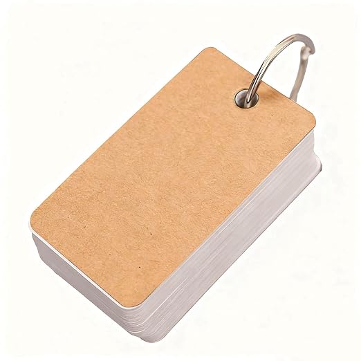 Thicken Blank Flashcards Portable Index Cards with Ring for Studying Message Note Business Card