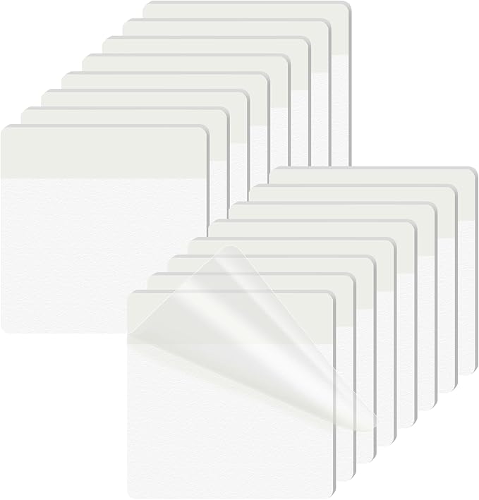 KICNIC Transparent Sticky Notes, 480 Pcs 3x3 Inch, Self-Adhesive Waterproof, See-Through Translucent Sticky Notes for Books, Bible, Page Markers, School Office College Supplies (Clear White)
