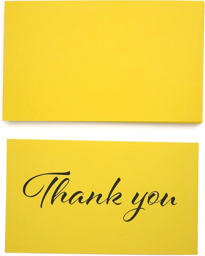 PPAPPAPPIYO 50 Pack 3x5 Colored Index Cards, 180gsm Premium Textured Blank Flash Cards, Heavyweight Cardstock for Study, Recipes, and DIY Crafts (yellow)