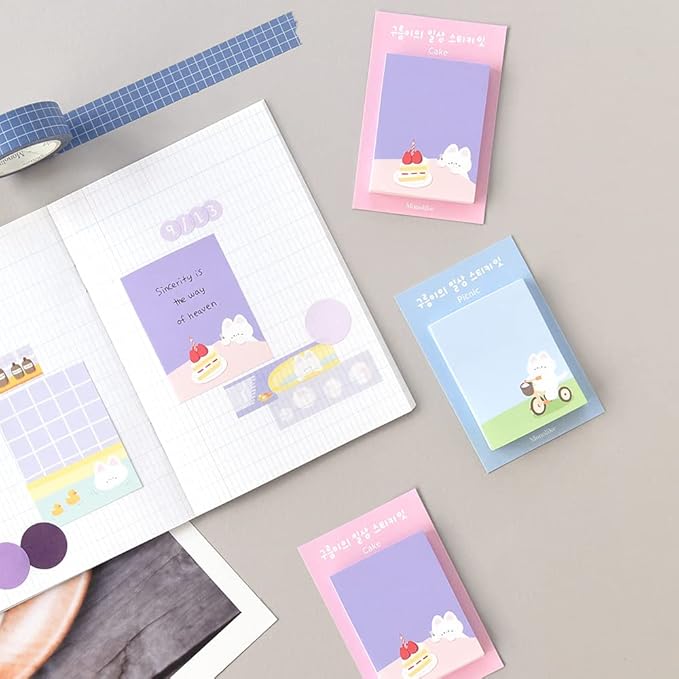 Monolike Gureum's Daily Life Sticky-it - 6p Set Self-Adhesive Memo Pad 50 Sheets