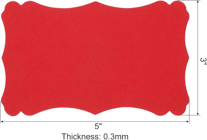 PATIKIL 3"x5" Blank Paper Business Cards, 50 Pack Small Index Flash Cards Words Message Note Card Mini Paper Tags Lace for DIY Gift, Red
