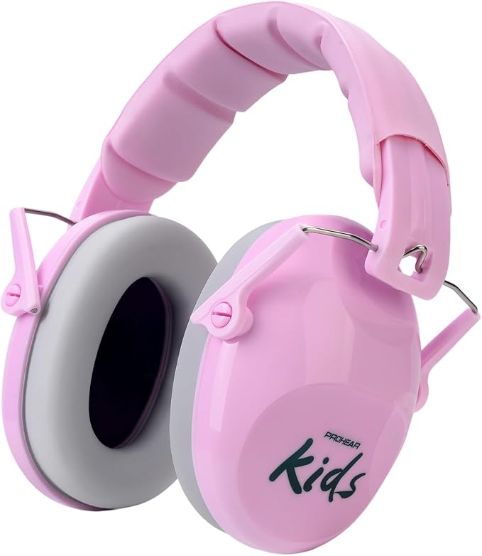 PROHEAR 032 2.0 Noise Cancelling Headphones for Kids - 25dB Noise Reduction - Adjustable Sensory Ear Protection Muffs for Concert, Fireworks, Monster Truck Shows, School - Bunny Nose Pink