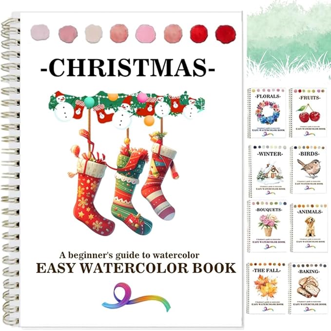 Baeleega Watercolor Workbooks Coloring Book Beginner Friendly Painting Kit Easy Nature Scenes Paint Set Art Crafts for Creative Exploration Gift for Adults Teens