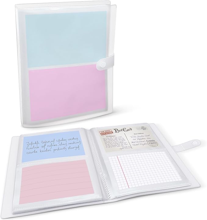 Index Card Holder, Holds 200 Cards, Clear Card Binder Organizer for Flashcards, Recipe Cards, Note Cards (4″ x 6″)