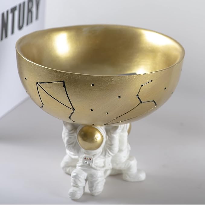 Astronaut Decorative Bowl for Sundries, Spaceman Candy Bowl, Key Holder and Jewelry Storage Box, Astronaut Decor, Gifts for Spaceman Lover, Resin, 5.09" W