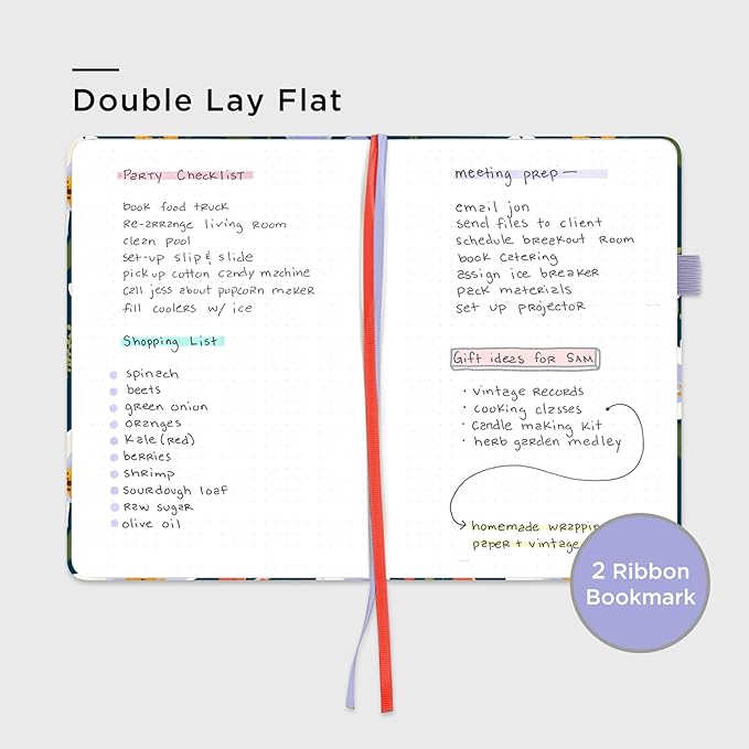 &And Per Se Dotted Journal Notebook, A5 Hardcover Aesthetic Dotted Notebook – 160 Pages 100gsm Thick Dot Grid Paper, 3 Sticker Sheets – Gift-Ready Journaling Kit for Women (Garden Flowers)