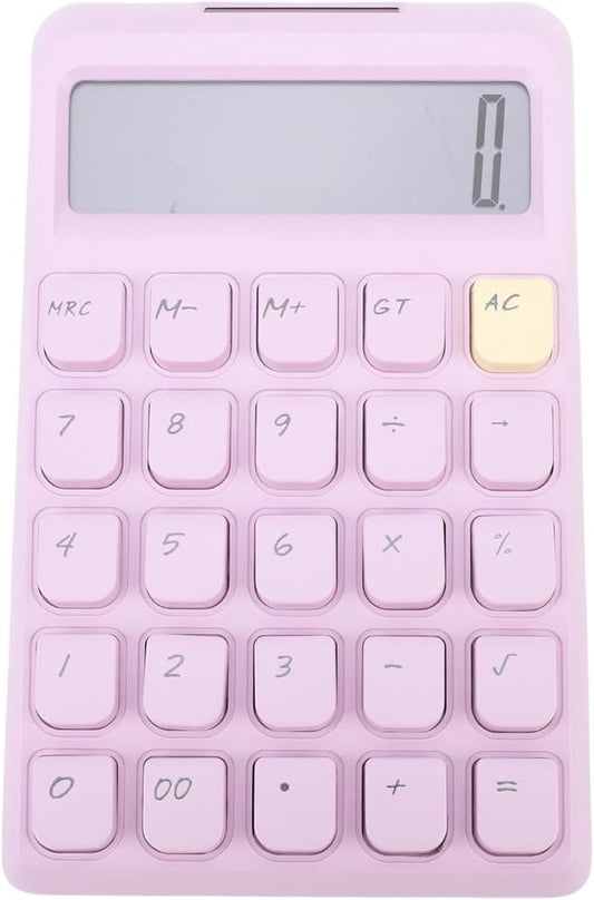 Aramox Basic, Smart, Portable Calculator with Large Display for School and Office Use, Powered by Solar Energy, Compact Design, Mechanical Keys (Purple)