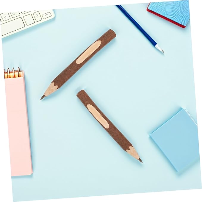 Natural Wood Ballpoint Pens 13cm, Eco-friendly Biodegradable Tree Bark Pens, Lightweight Portable Multi-function Writing Set of 10 for Daily Office and School Use