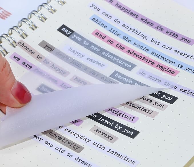 ONLYKXY 4Pack Mixed Shape Transparent Sticky Notes for Annotating,Glitter Pastel Color Waterproof Index Sticker Self-Stick Book Tabs 200Sheets Soft PET Marker Memo Pad for Home School Office (Purple)