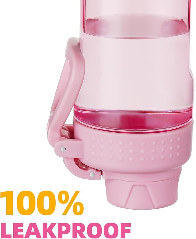 OLDLEY Water Bottles 20oz BPA Free Tritan Water Bottle with Carry Handle and Spout Lid, Leakproof Kids Water Bottle for Home,Travel, School, Outdoors,Pink
