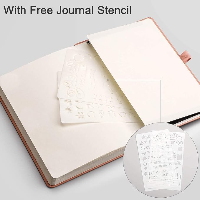 EMSHOI Dotted Journal Notebook, 256 Pages, A5 Size (5.7'' x 8.3'')