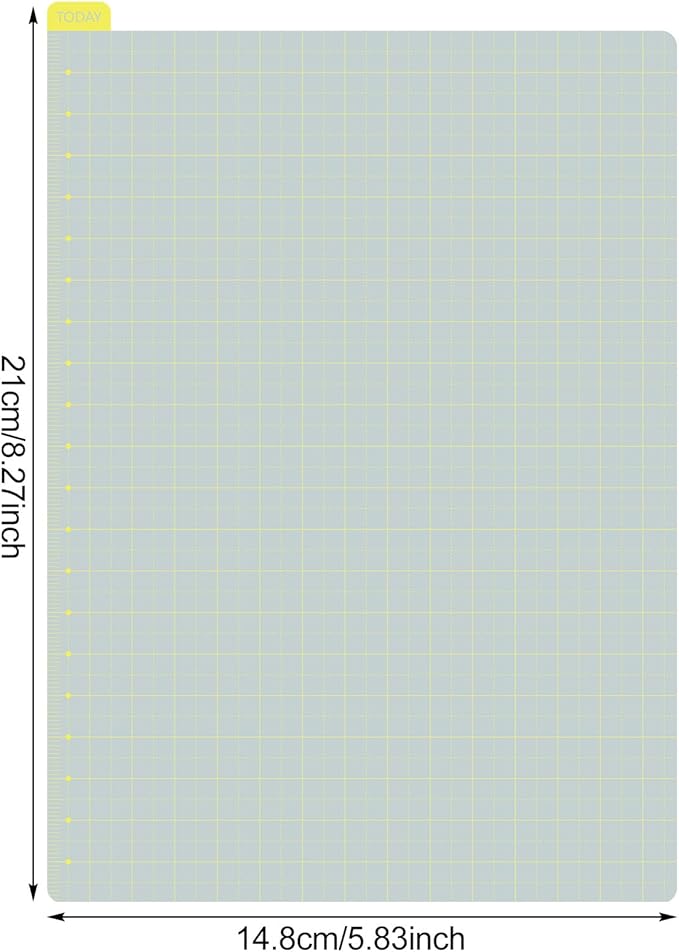 Thenshop 5 Pack A5 Gray x Yellow Pencil Board Reusable Notebook Accessory, Flexibility Layout Grids with Ruler Scale