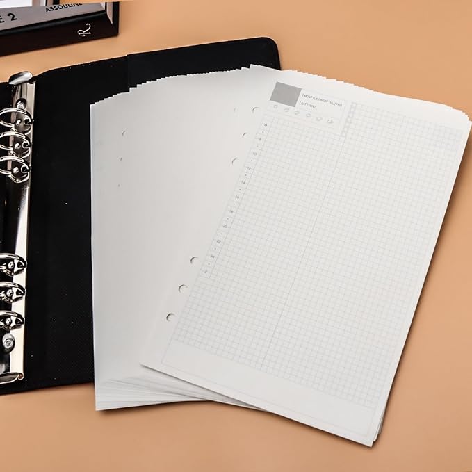 NatSumeBasics A5 Refills Paper 5" x 8" Undated Daily Binder Planner Inserts 90 Sheets 6 Holes Pocket Notebook Papers for Personal Travel Journal Diary (2 A5 Daily)